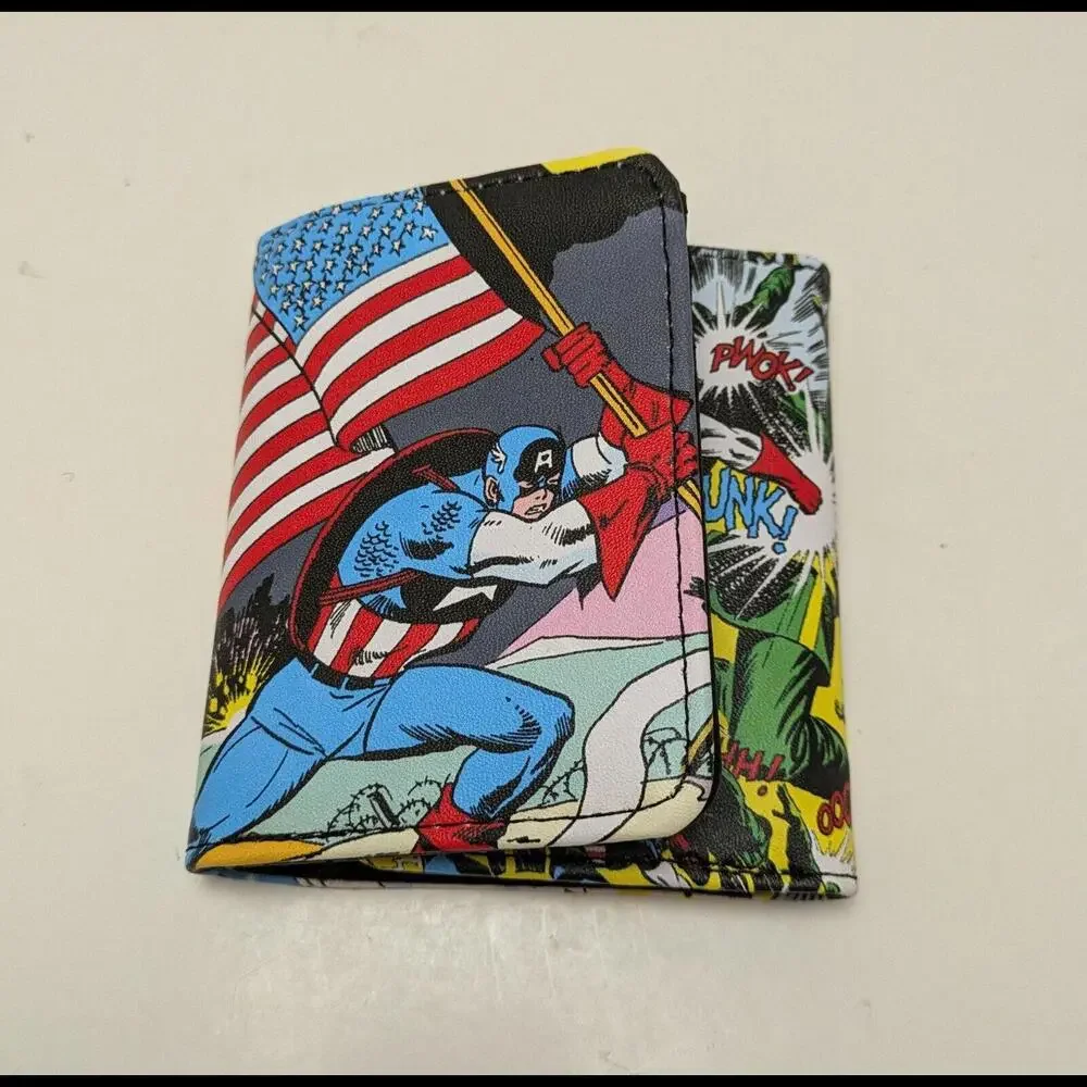 NWT Mens Marvel Comics Trifold Wallet - Captain America With‎ Metal Tin